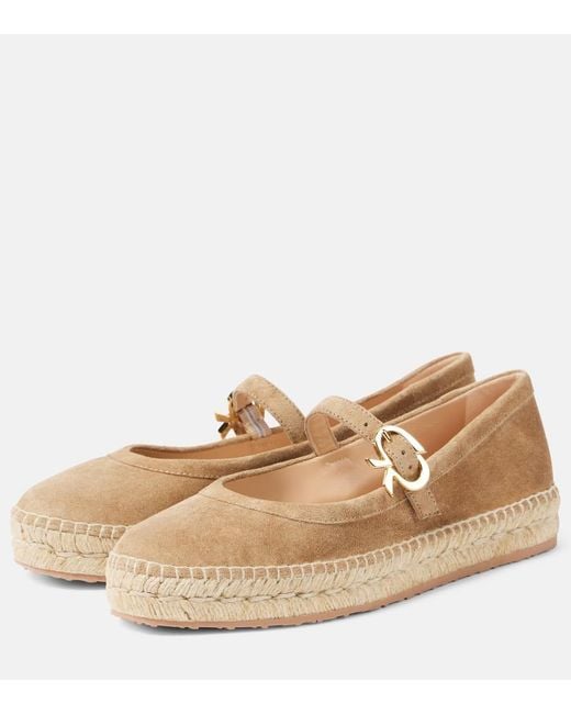 Gianvito Rossi Natural Elda Suede Espadrilles