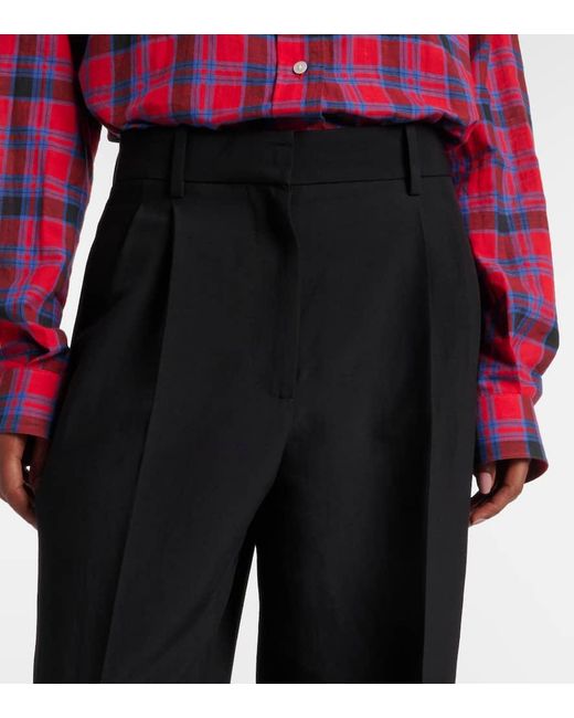 The Row Black Weite Hose Lilas Aus Einem Wollgemisch
