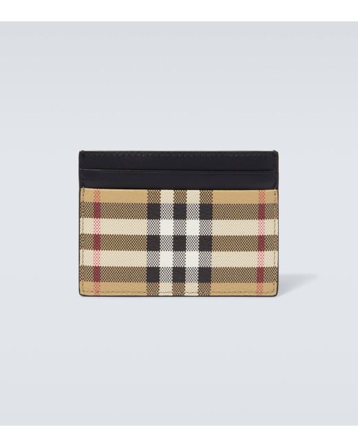 Burberry Multicolor Check Leather Card Holder for men