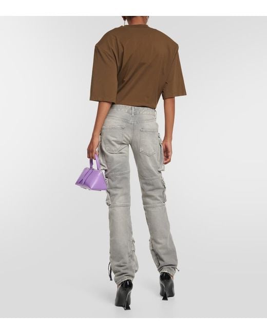 The Attico Gray Essie Denim Cargo Pants