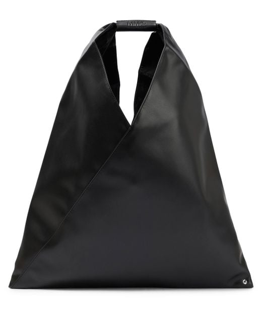 MM6 by Maison Martin Margiela Black Japanese Medium Faux Leather Tote Bag