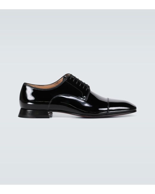 Christian Louboutin Black Toto Patent Leather Derby Shoes for men