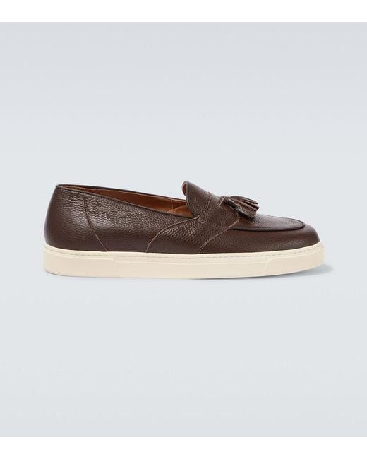 George Cleverley Brown Joey Leather Loafers for men