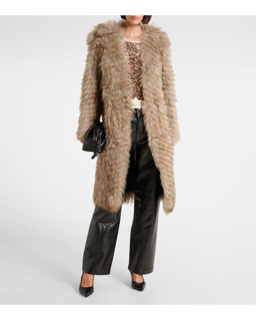 JACQUES WEI Natural Mantel Aus Shearling