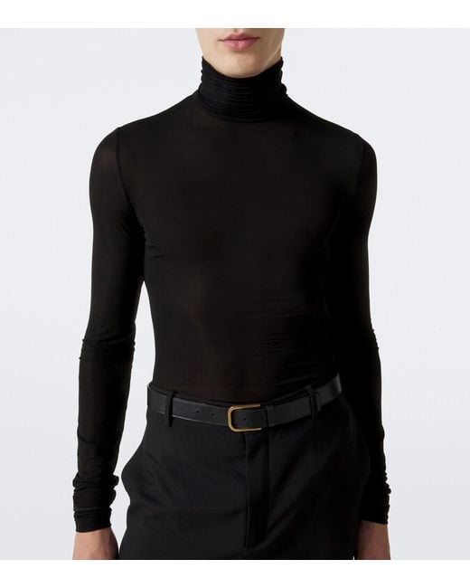 Saint Laurent Black Jersey Turtleneck Top for men