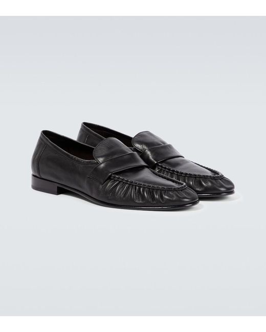 The Row Black Soft-Leather Loafers for men