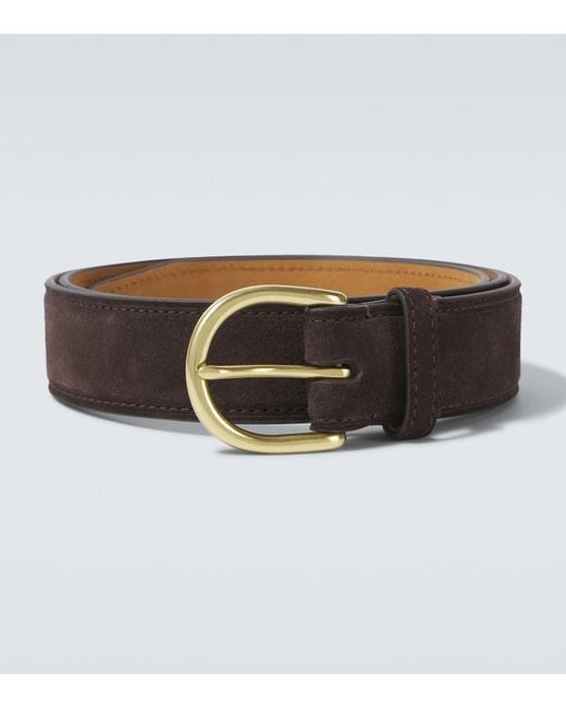 George Cleverley Brown Suede Belt for men