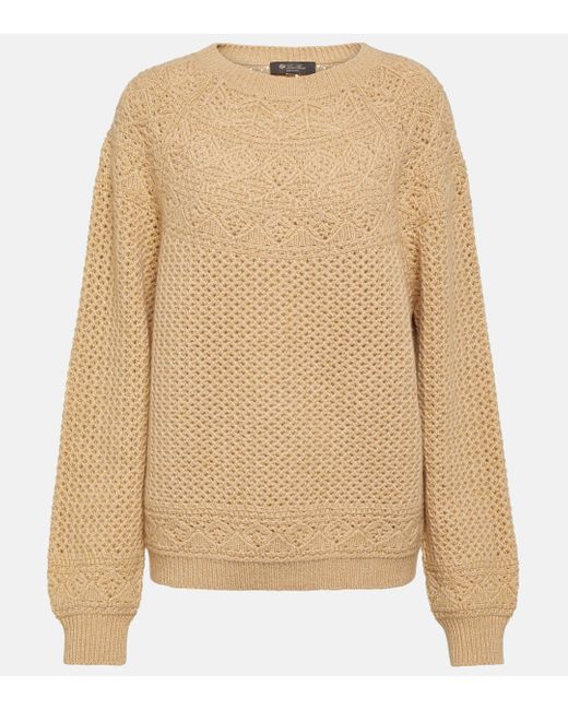 Loro Piana Natural Crochet Cashmere Sweater