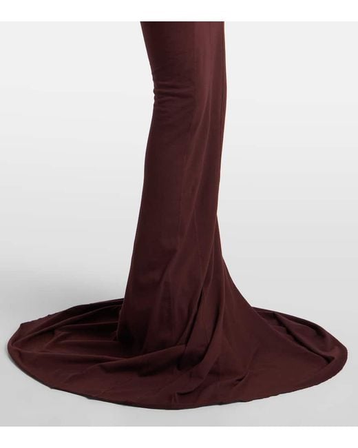 Rick Owens Purple Drkshdw Simple Edfu Cotton Jersey Maxi Dress