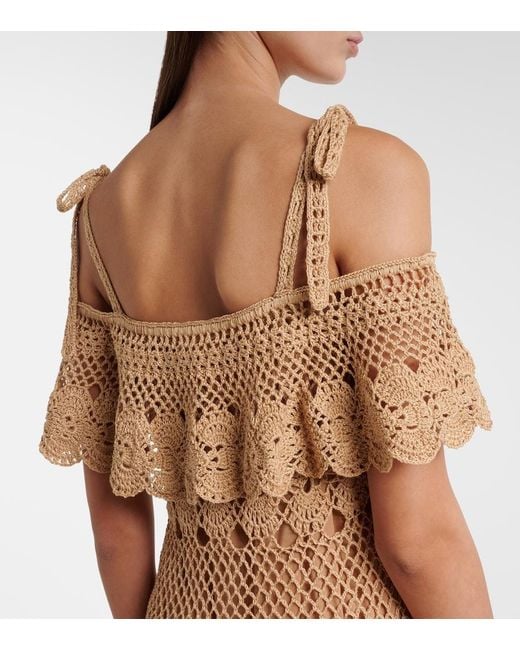 Anna Kosturova Natural Marianne Crochet Cotton Maxi Dress