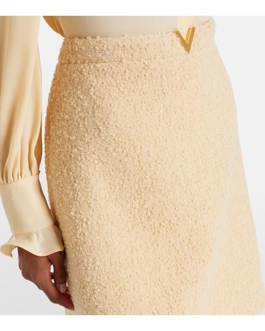 Valentino Natural Vgold Wool-Blend Tweed Miniskirt