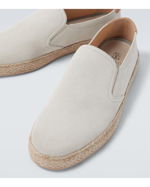 Brunello Cucinelli White Suede Espadrilles for men