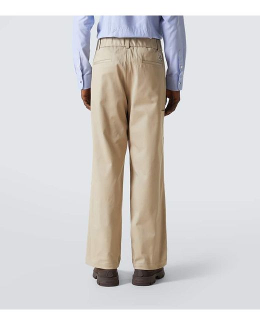Pantalones En Gabardina De Algodon Moncler de hombre de color Natural