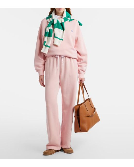 Polo Ralph Lauren Pink Cotton-Blend Fleece Sweatpants