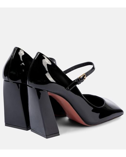 AMINA MUADDI Black Charlotte 95 Patent Leather Mary Jane Pumps