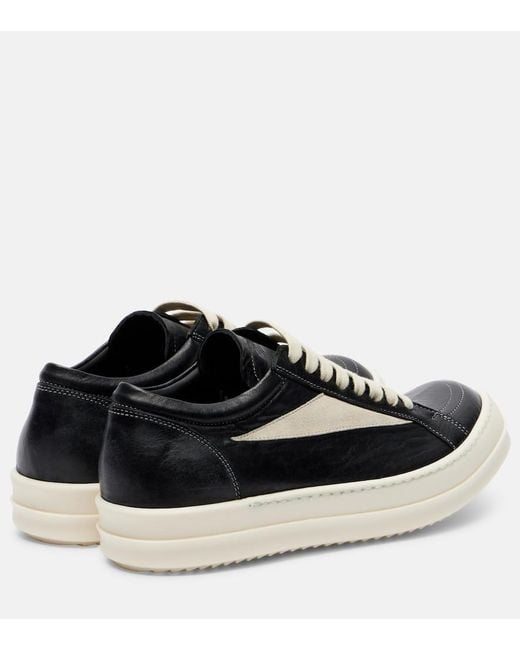 Rick Owens Black Drkshdw Vintage Leather Sneakers