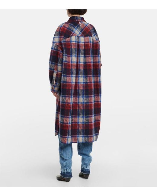 Isabel Marant Blue Fontizi Checked Coat