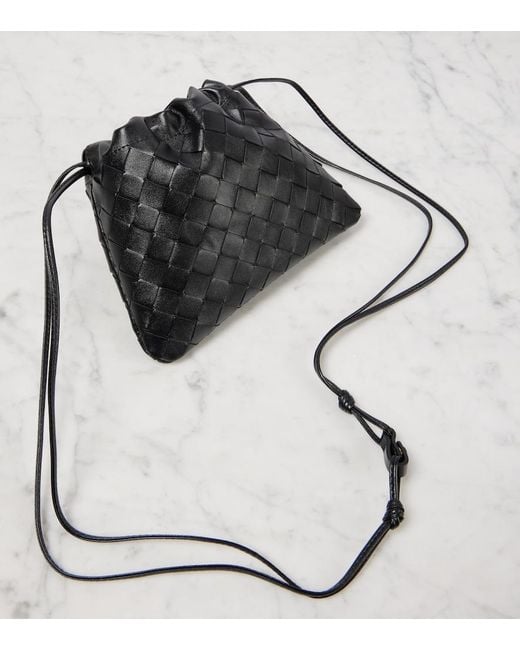 Bottega Veneta Black Dustbag Small Leather Crossbody Bag