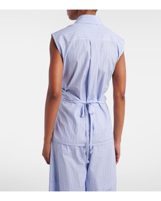 Loewe Blue Paula's Ibiza Striped Cotton Poplin Shirt