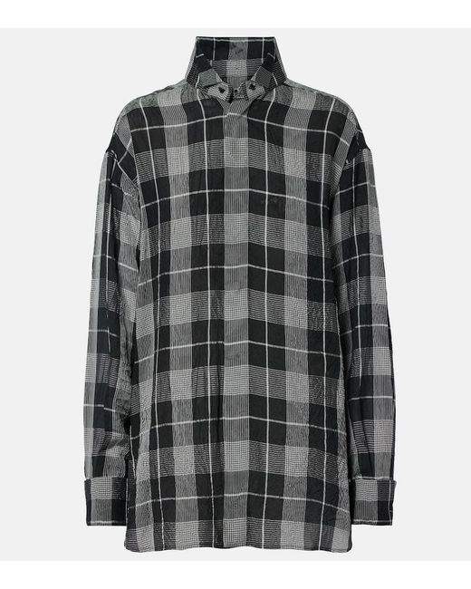 Phoebe Philo Black Checked Twill Shirt