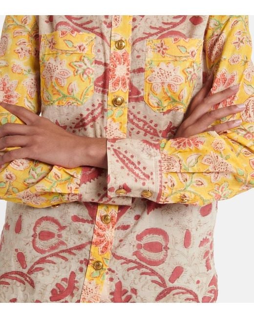 Valentino Orange Paisley Cotton Shirt