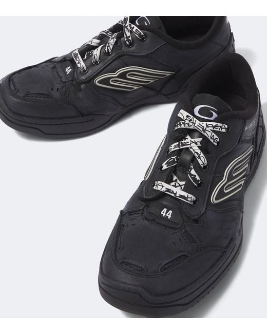 Balenciaga Black Hamptons Leather Sneakers for men