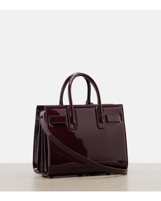 Saint Laurent Purple Sac De Jour Nano Patent Leather Tote Bag