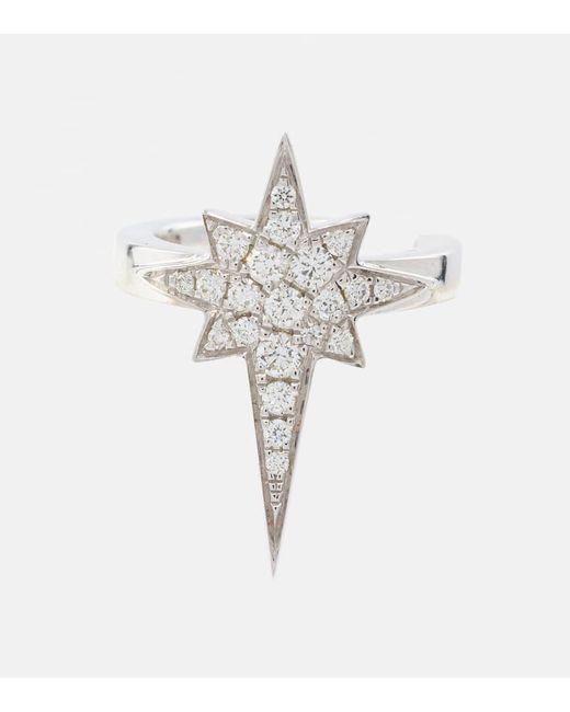 Orecchino North Star in oro bianco 14kt con diamanti di Robinson Pelham in Natural