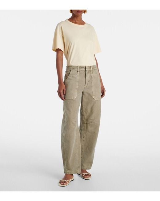 SLVRLAKE Denim Natural Rookie Cotton Barrel-Leg Cargo Pants