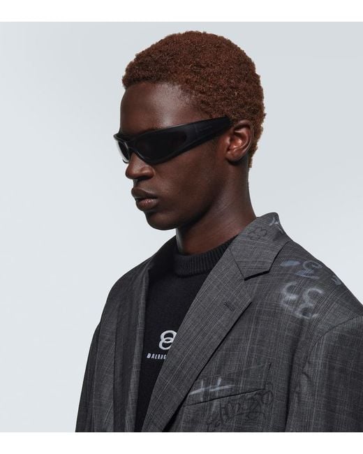 Balenciaga Oval Sunglasses in Brown for Men | Lyst UK