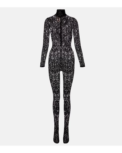 Valentino Black Rebrode Lace Jumpsuit