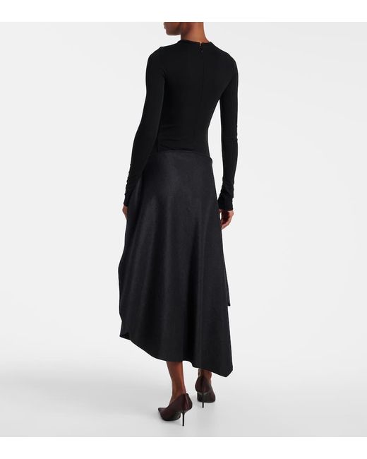 Abito Midi Asimmetrico di Victoria Beckham in Black