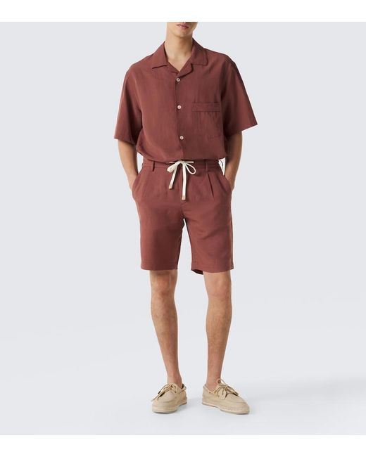 Eleventy Red Bowling Shirt for men