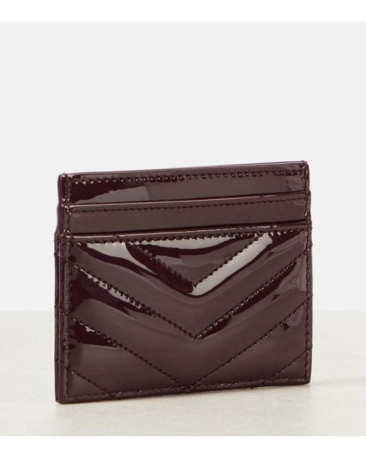 Saint Laurent Purple Cassandre Patent Leather Card Holder