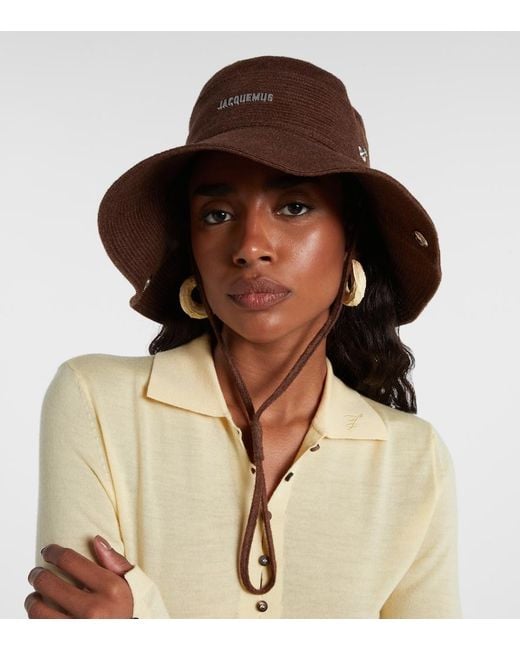 Jacquemus Brown Artichaut Canvas Bucket Hat