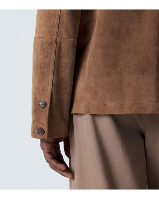 The Row Brown Ulrich Paneled Suede Jacket for men