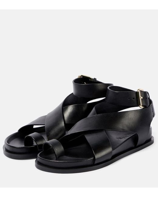 A.Emery Black Sandalen Jalen Aus Leder