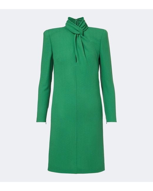 Valentino Green Virgin Wool Minidress