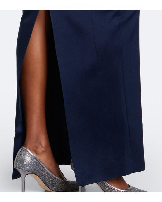 Rachel Gilbert Blue Oryx Embellished Crepe Gown