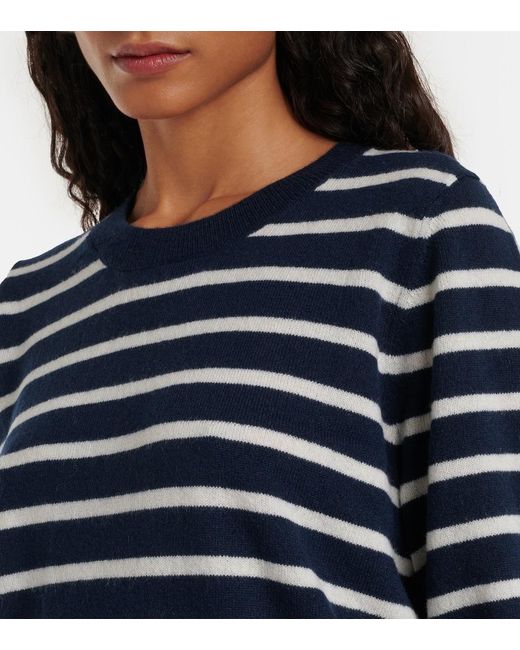 Veronica Beard Blue Shana Striped Cashmere Sweater