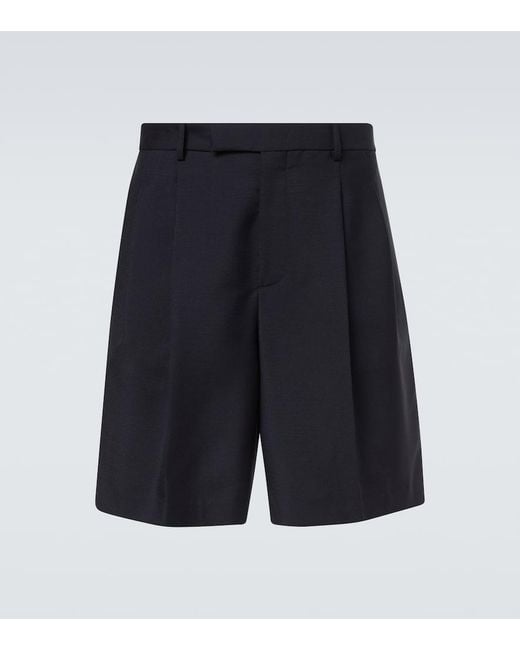 Jil Sander Blue Wool Shorts for men