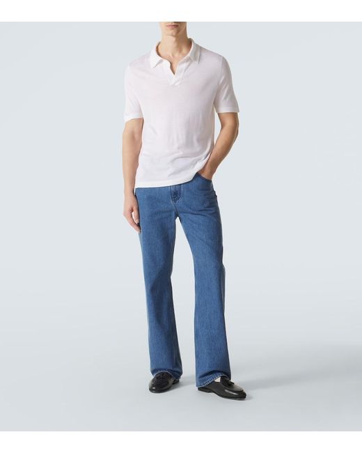 Gabriela Hearst White Cashmere And Silk Polo Shirt for men