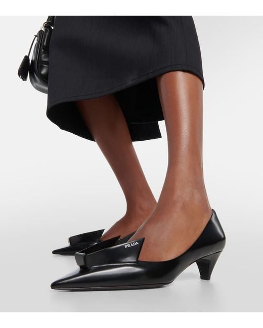 Prada Black Pumps Aus Leder