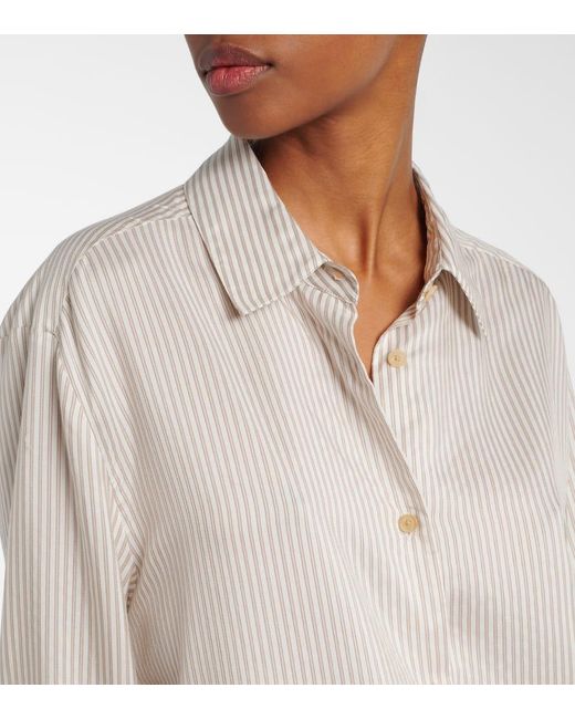 Khaite Natural Agro Striped Silk Shirt