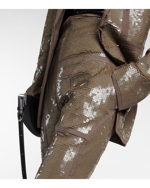 Rick Owens Natural Dirt Waist Sequin Embellished leggings