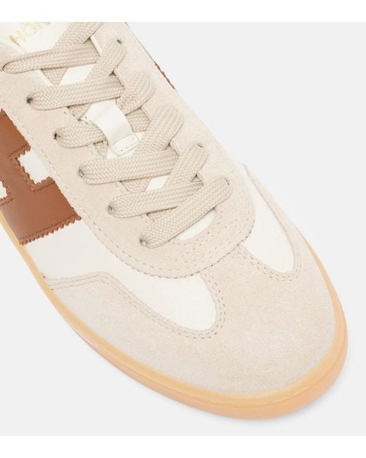 Hogan Natural Cool Leather And Suede Sneakers