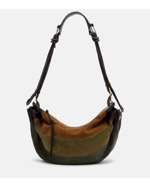 Isabel Marant Metallic Maia Medium Patchwork Suede Shoulder Bag