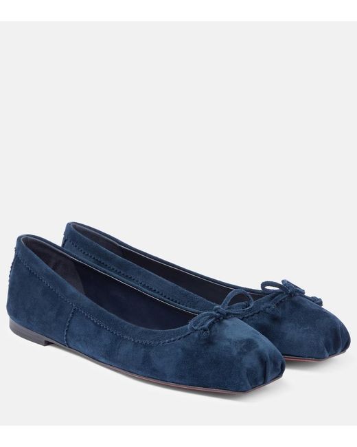 Christian Louboutin Blue Mamadrague Suede Ballet Flats