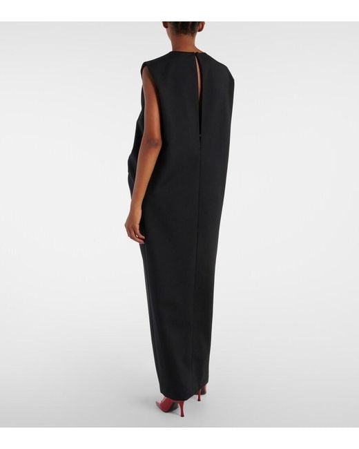 Khaite Black Niel Wool And Mohair Maxi Dress