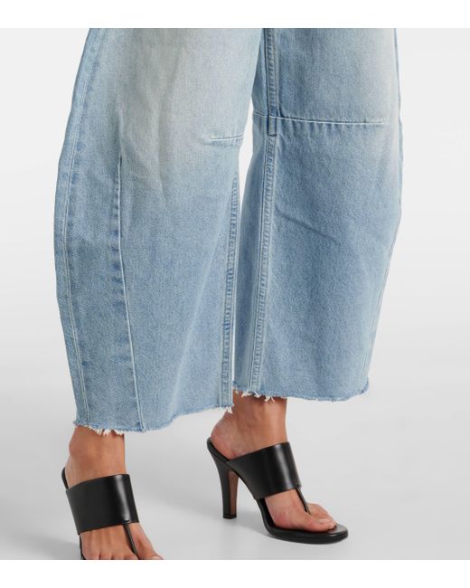 Citizens of Humanity Blue Horseshoe Low-Rise Barrel-Leg Jeans